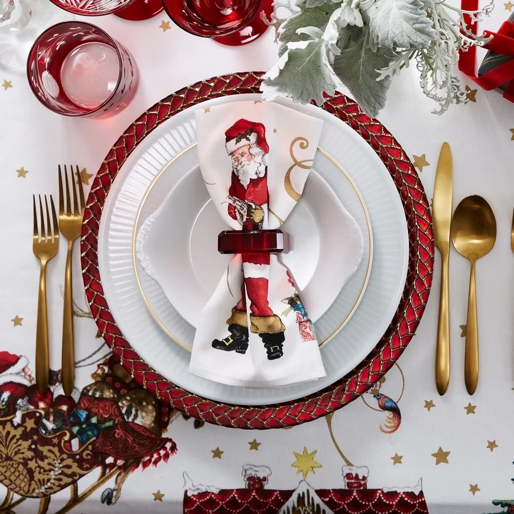 Williams Sonoma 'Twas the Night Before Christmas Napkins - Set of 4 🎅🏻🦌🎄⛄️